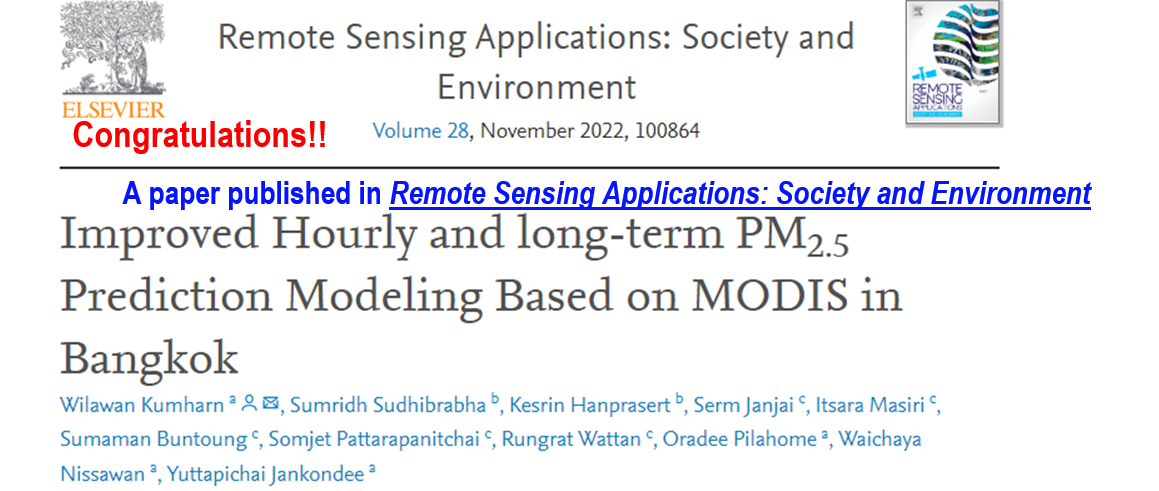 A paper published in Remote Sensing Applications: Society and Environment